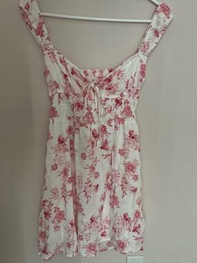 Pink Floral Milkmaid dress
